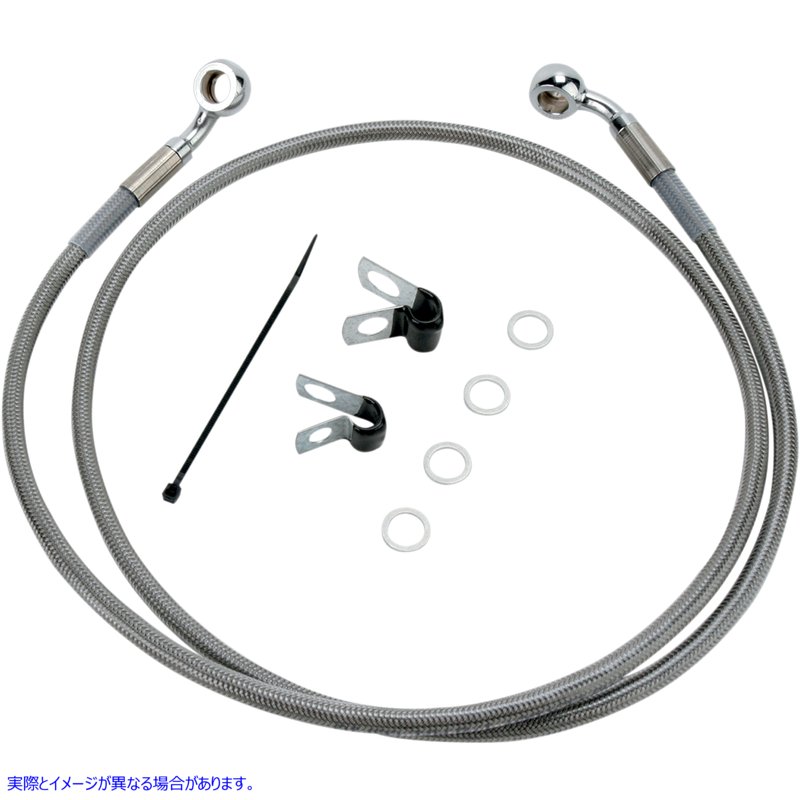 取寄せ 拡張長さのステンレススチールブレーキラインキット ドラッグスペシャリティーズ Brake Line - Front - +2 - Stainless Steel - XL 1741-2639 17412639