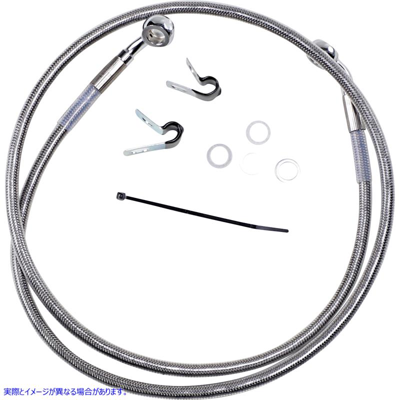 取寄せ 拡張長さのステンレススチールブレーキラインキット ドラッグスペシャリティーズ Brake Line - Front - +4 - Stainless Steel - XL 1741-2645 17412645
