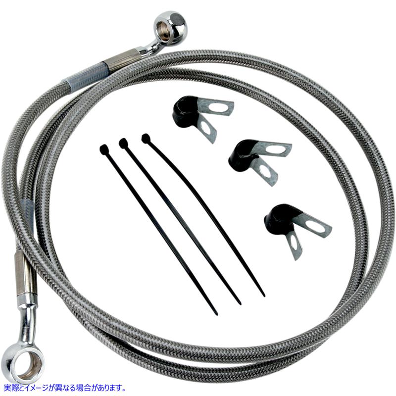取寄せ 拡張長さのステンレススチールブレーキラインキット ドラッグスペシャリティーズ Brake Line - Front - +2 - Stainless Steel 1741-2649 17412649