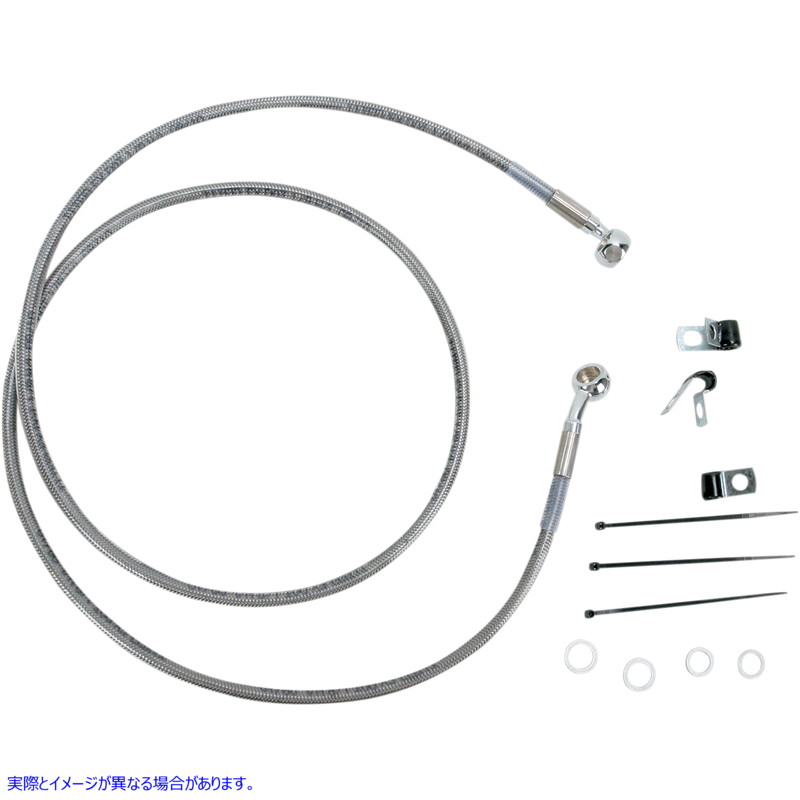取寄せ 拡張長さのステンレススチールブレーキラインキット ドラッグスペシャリティーズ Brake Line - Front - +8 - Stainless Steel 1741-2652 17412652