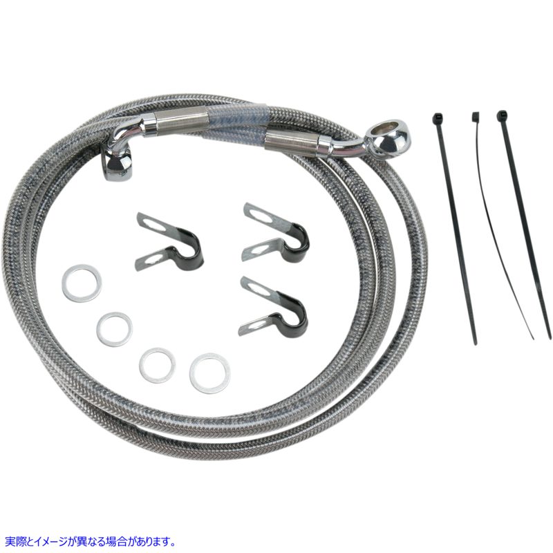 取寄せ 拡張長さのステンレススチールブレーキラインキット ドラッグスペシャリティーズ Brake Line - Front - +10 - Stainless Steel 1741-2653 17412653