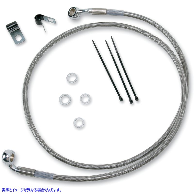 取寄せ 拡張長さのステンレススチールブレーキラインキット ドラッグスペシャリティーズ Brake Line - Front - +2 - Stainless Steel 1741-2654 17412654