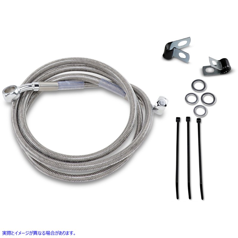 取寄せ 拡張長さのステンレススチールブレーキラインキット ドラッグスペシャリティーズ Brake Line - Front - +4 - Stainless Steel 1741-2655 17412655