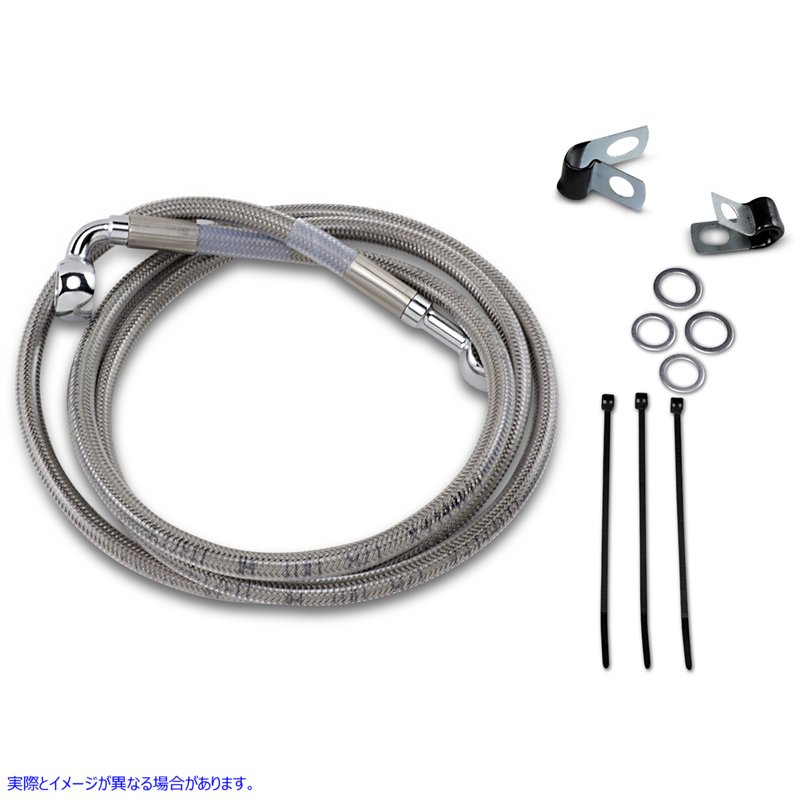 取寄せ 拡張長さのステンレススチールブレーキラインキット ドラッグスペシャリティーズ Brake Line - Front - +4 - Stainless Steel 1741-2658 17412658