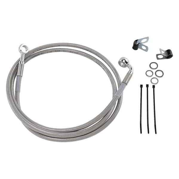 取寄せ 拡張長さのステンレススチールブレーキラインキット ドラッグスペシャリティーズ Brake Line - Front - +10 - Stainless Steel 1741-2661 17412661