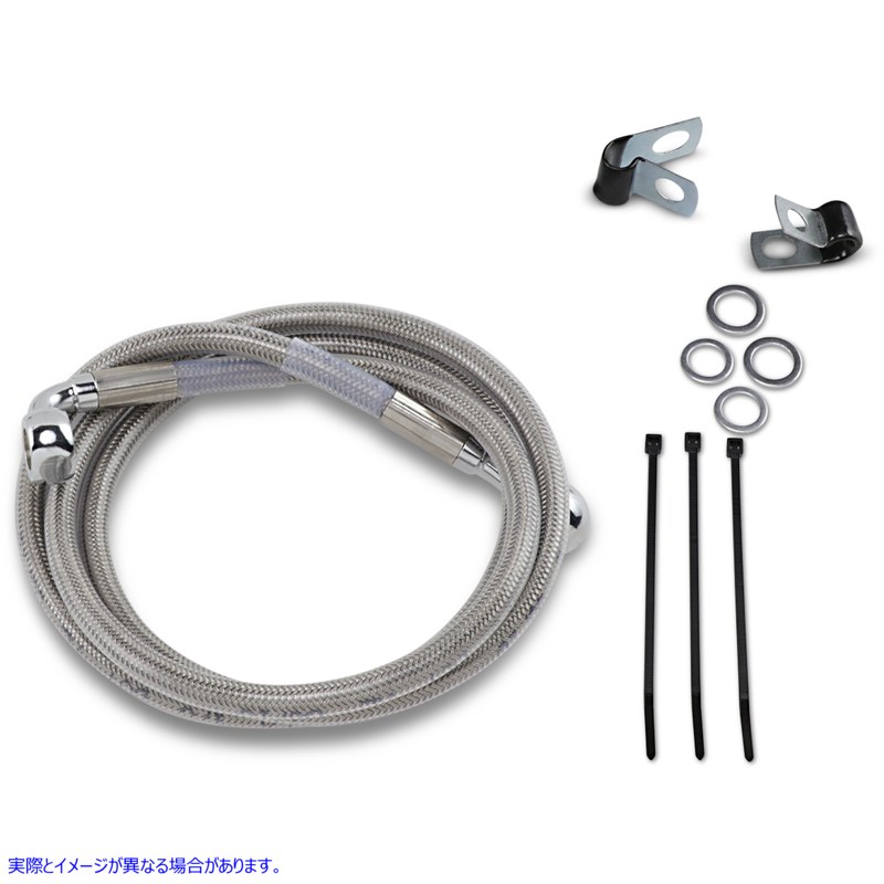 取寄せ 拡張長さのステンレススチールブレーキラインキット ドラッグスペシャリティーズ Brake Line - Front - +4 - Stainless Steel 1741-2676 17412676