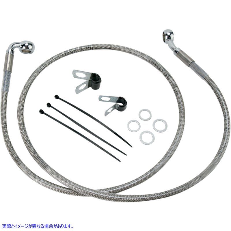 取寄せ 拡張長さのステンレススチールブレーキラインキット ドラッグスペシャリティーズ Brake Line - Front - +2 - Stainless Steel 1741-2680 17412680