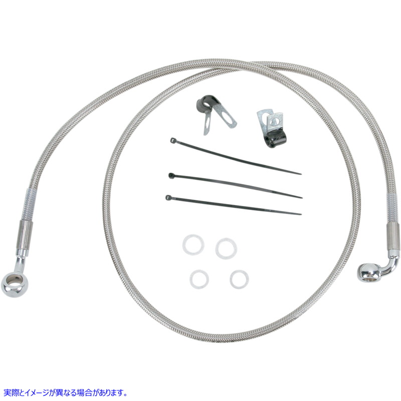 取寄せ 拡張長さのステンレススチールブレーキラインキット ドラッグスペシャリティーズ Brake Line - Front - +2 - Stainless Steel 1741-2690 17412690