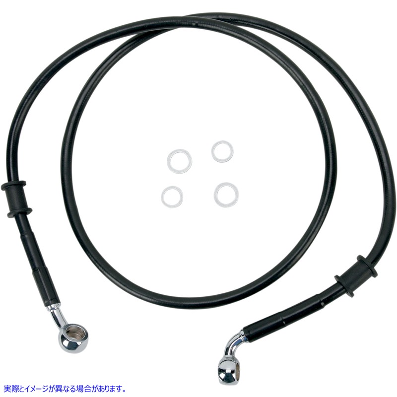 取寄せ ステンレススチールブレーキラインキット ドラッグスペシャリティーズ Brake Line - Front (Upper) - Black 1741-2786 17412786