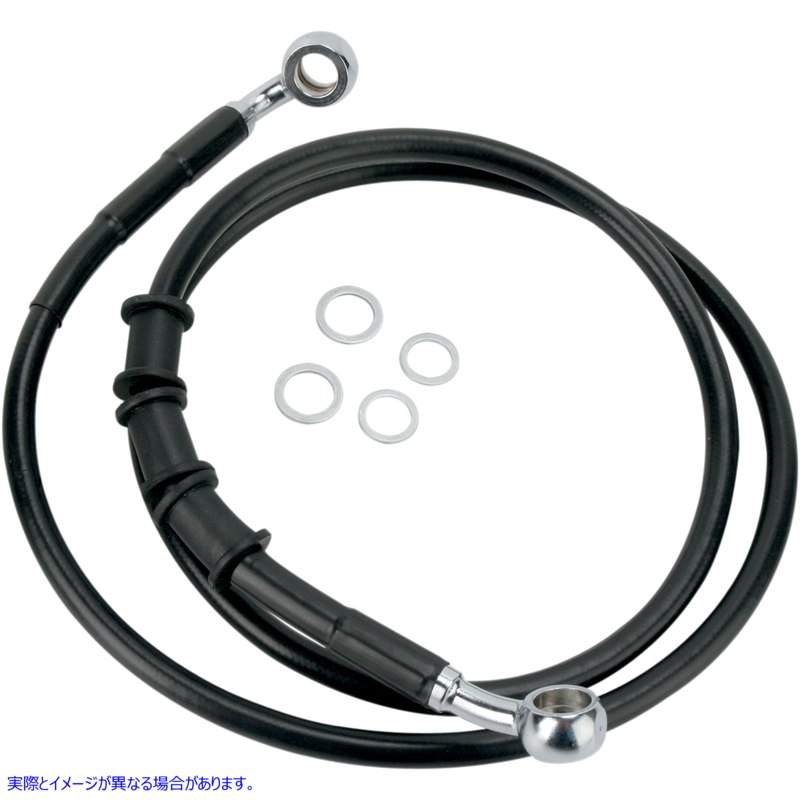 取寄せ ステンレススチールブレーキラインキット ドラッグスペシャリティーズ Brake Line - Front (Upper) - Black 1741-2798 17412798