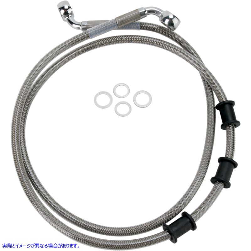 取寄せ 拡張長さのステンレススチールブレーキラインキット ドラッグスペシャリティーズ Brake Line - Front - +2 - Stainless Steel 1741-2841 17412841