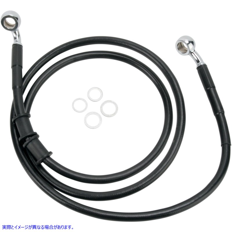 取寄せ ステンレススチールブレーキラインキット ドラッグスペシャリティーズ Brake Line - Front (Upper) - Black 1741-2882 17412882