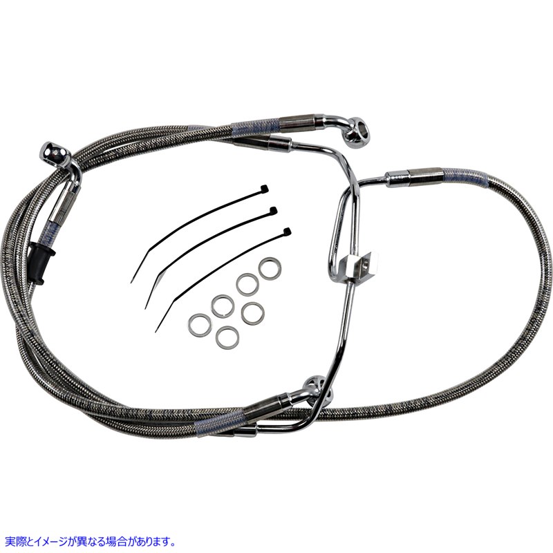 取寄せ 拡張長さのステンレススチールブレーキラインキット ドラッグスペシャリティーズ Brake Line - +6 - Stainless Steel - FXDF '08-'17 1741-2903 17412903