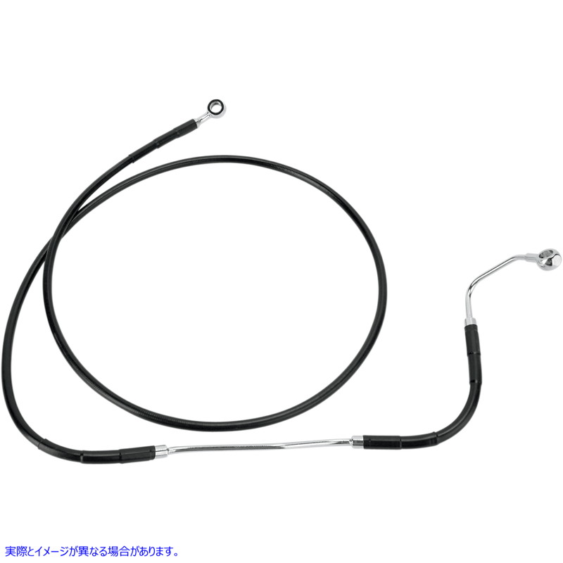 取寄せ 拡張長さブラックビニールブレーキラインキット ドラッグスペシャリティーズ Brake Line - Front - Black - +2 ABS 1741-2933 17412933