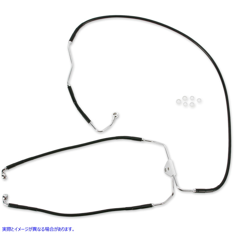 取寄せ ステンレススチールブレーキラインキット ドラッグスペシャリティーズ Brake Line - Front (Lower/Mid) - ABS - Black 1741-2939 17412939