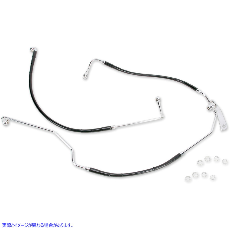 取寄せ ステンレススチールブレーキラインキット ドラッグスペシャリティーズ Brake Line - Rear - Black 1741-2943 17412943
