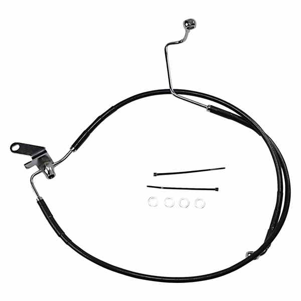 取寄せ 拡張長さブラックビニールブレーキラインキット ドラッグスペシャリティーズ Brake Line - Rear - Black - +3 - Softail '04-'06 1741-2956 17412956