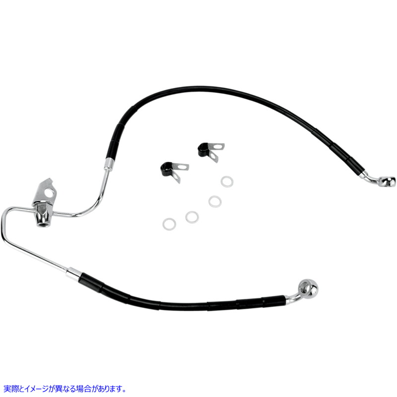 取寄せ ステンレススチールブレーキラインキット ドラッグスペシャリティーズ Brake Line - Rear - Black 1741-2962 17412962