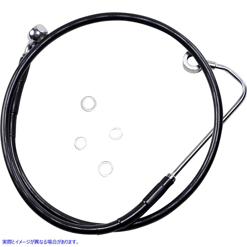 取寄せ 拡張長さブラックビニールブレーキラインキット ドラッグスペシャリティーズ Brake Line - Front - Black - +10 - FXS '12-'13 1741-3774 17413774