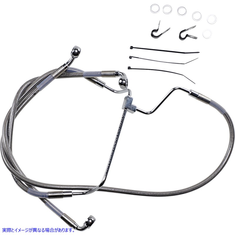 取寄せ 拡張長さのステンレススチールブレーキラインキット ドラッグスペシャリティーズ Brake Line - +2 - Stainless Steel 1741-3975 17413975