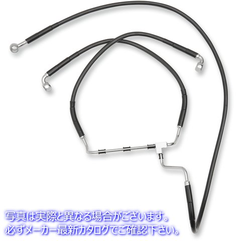 取寄せ 拡張長さブラックビニールブレーキラインキット ドラッグスペシャリティーズ Brake Line - Front - Black - +2 1741-3976 17413976