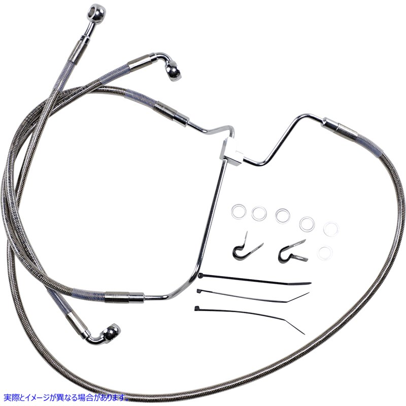 取寄せ 拡張長さのステンレススチールブレーキラインキット ドラッグスペシャリティーズ Brake Line - +8 - Stainless Steel 1741-3981 17413981
