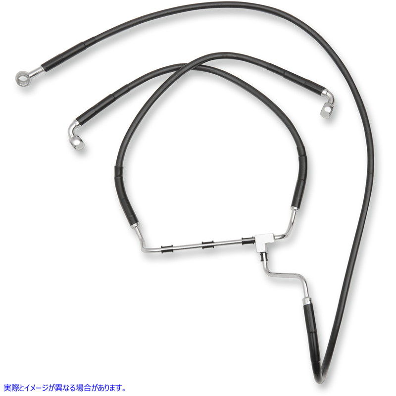 取寄せ 拡張長さブラックビニールブレーキラインキット ドラッグスペシャリティーズ Brake Line - Front - Black - +8 1741-3982 17413982