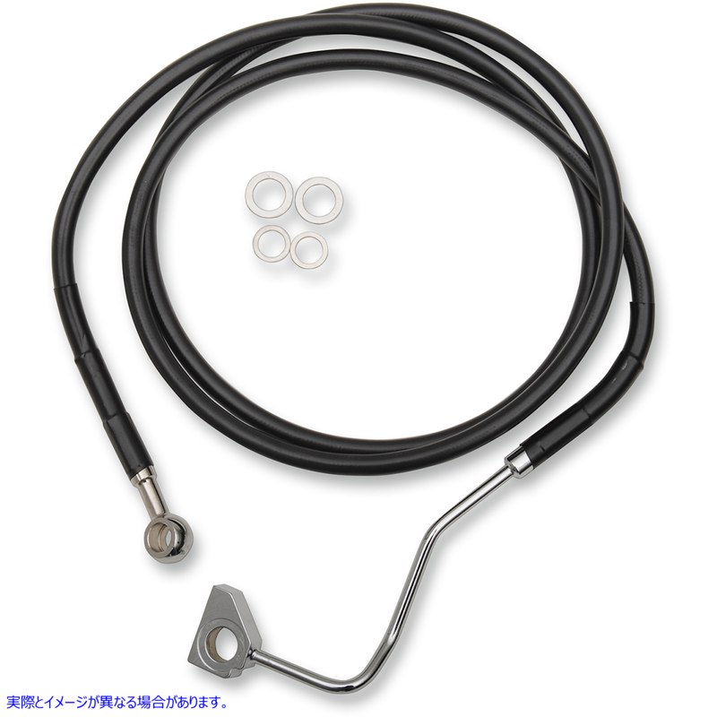 取寄せ ステンレススチールブレーキラインキット ドラッグスペシャリティーズ Brake Line - Front (Upper) - Black 1741-3988 17413988