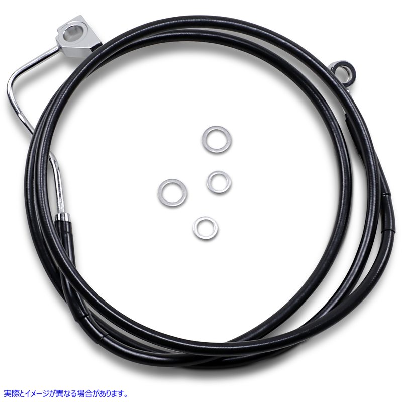 取寄せ 拡張長さブラックビニールブレーキラインキット ドラッグスペシャリティーズ Brake Line - Front (Upper) - Black - +2 with ABS 1741-3995 17413995