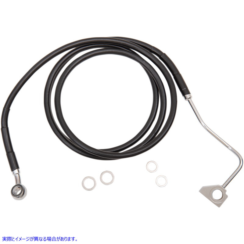 取寄せ 拡張長さブラックビニールブレーキラインキット ドラッグスペシャリティーズ Brake Line - Front (Upper) - Black - +6 with ABS 1741-3997 17413997