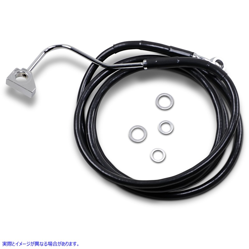 取寄せ 拡張長さブラックビニールブレーキラインキット ドラッグスペシャリティーズ Brake Line - Front (Upper) - Black - +10 with ABS 1741-3999 17413999