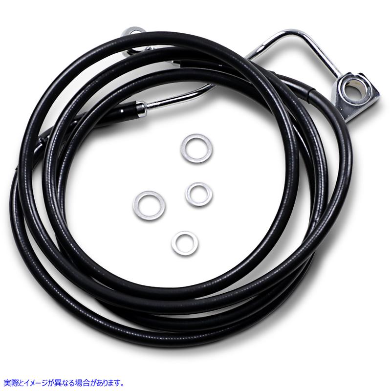 取寄せ 拡張長さブラックビニールブレーキラインキット ドラッグスペシャリティーズ Brake Line - Front (Upper) - Black - +12 with ABS 1741-4000 17414000