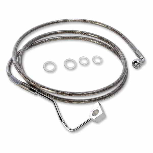 取寄せ 拡張長さのステンレススチールブレーキラインキット ドラッグスペシャリティーズ Brake Line - Front - +4 - Stainless Steel 1741-4499 17414499