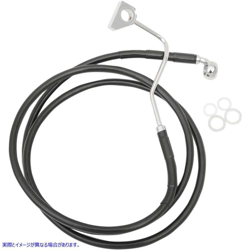 取寄せ ステンレススチールブレーキラインキット ドラッグスペシャリティーズ Brake Line - Front (Upper) - Black 1741-4504 17414504