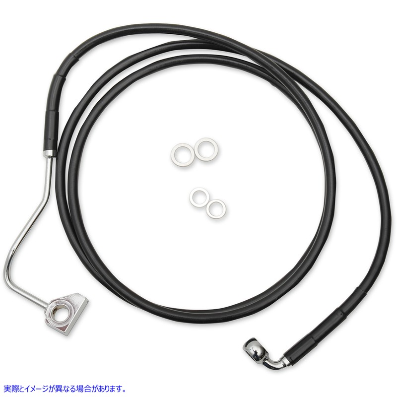 取寄せ 拡張長さブラックビニールブレーキラインキット ドラッグスペシャリティーズ Brake Line - Front (Upper) - Black - +8 1741-4508 17414508