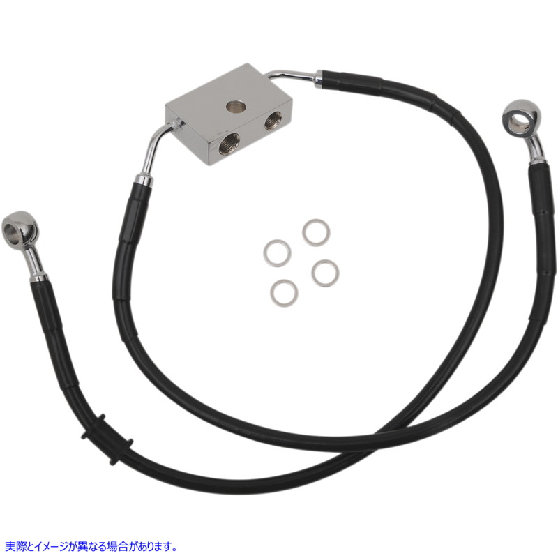 取寄せ 長さの拡張ブレーキライン ドラッグスペシャリティーズ Brake Line - Front - +2 - Black - XL 1741-5289 17415289