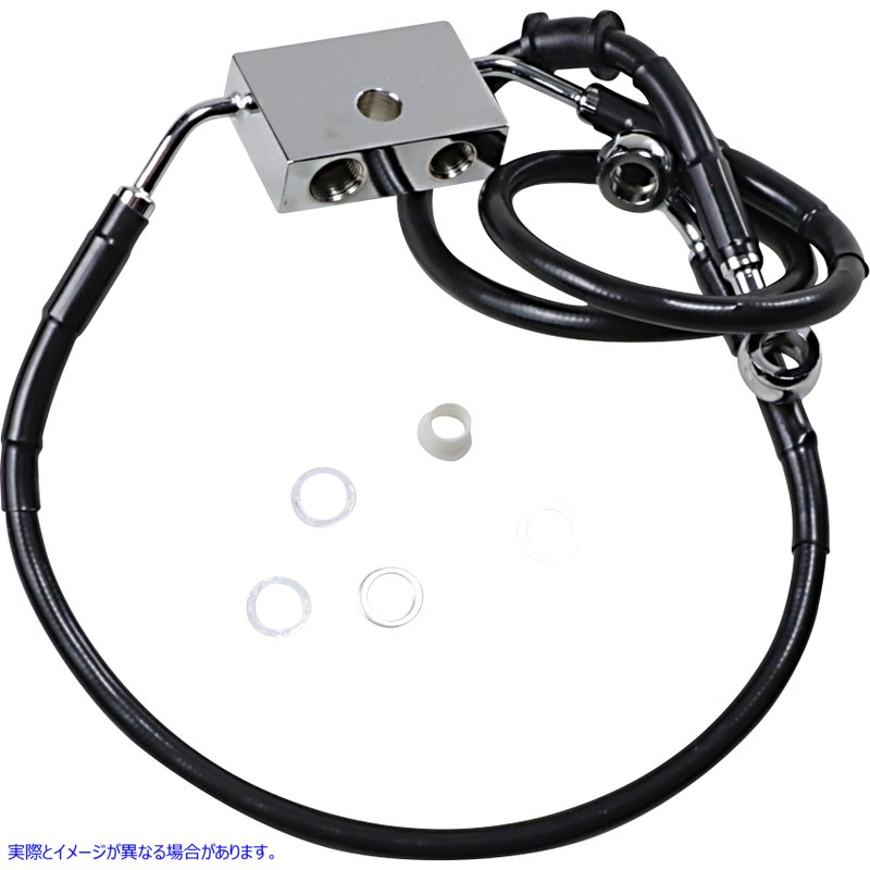 取寄せ 長さの拡張ブレーキライン ドラッグスペシャリティーズ Brake Line - Front - +6 - Black - XL 1741-5293 17415293