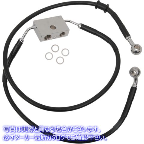 取寄せ 長さの拡張ブレーキライン ドラッグスペシャリティーズ Brake Line - Front - +8 - Black - XL 1741-5295 17415295