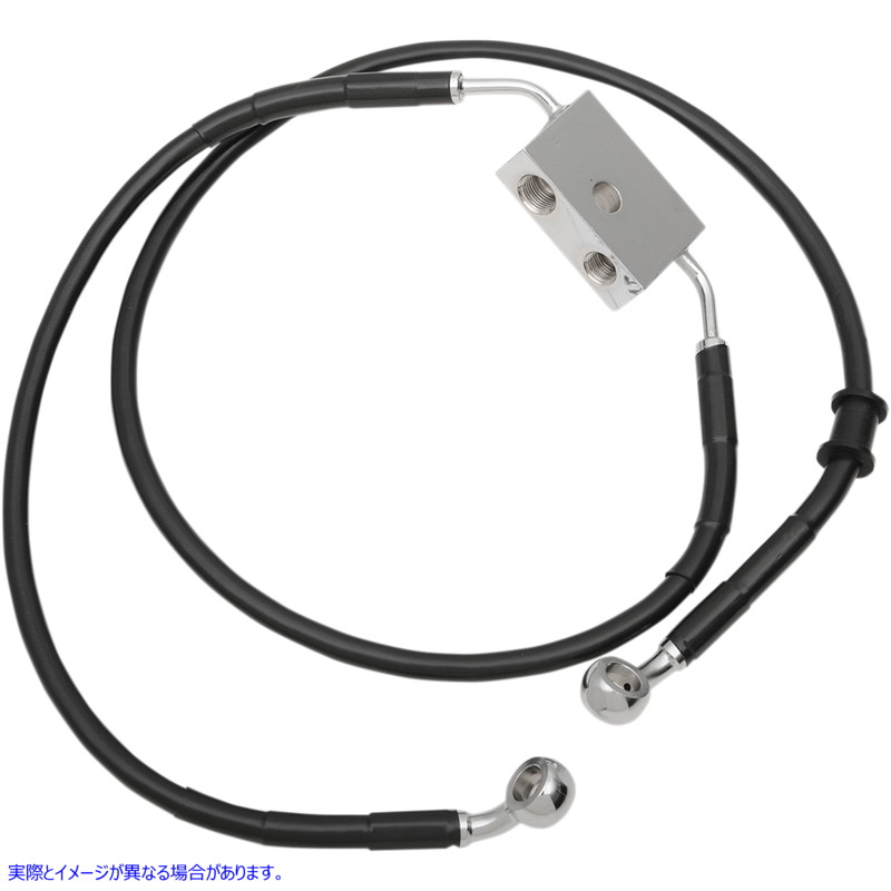 取寄せ 長さの拡張ブレーキライン ドラッグスペシャリティーズ Brake Line - Front - +10 - Black - XL 1741-5311 17415311