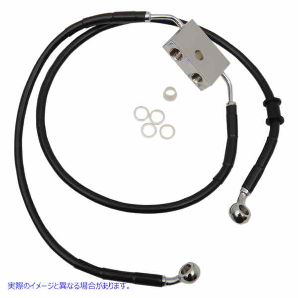 取寄せ 長さの拡張ブレーキライン ドラッグスペシャリティーズ Brake Line - Front - +6 - Black - XL 1741-5321 17415321