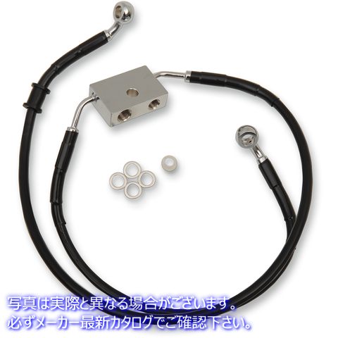 取寄せ 長さの拡張ブレーキライン ドラッグスペシャリティーズ Brake Line - Front (Lower/Upper) - Black 1741-5329 17415329