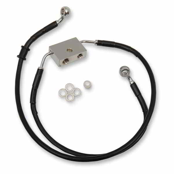 取寄せ 長さの拡張ブレーキライン ドラッグスペシャリティーズ Brake Line - Front - +2 - Black - XL 1741-5331 17415331