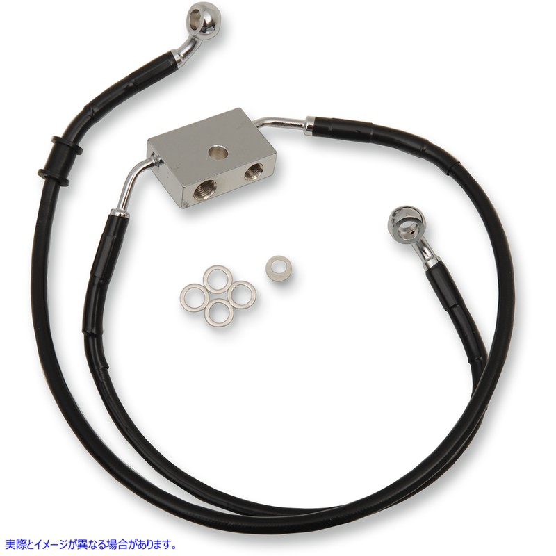 取寄せ 長さの拡張ブレーキライン ドラッグスペシャリティーズ Brake Line - Front - +6 - Black - XL 1741-5335 17415335