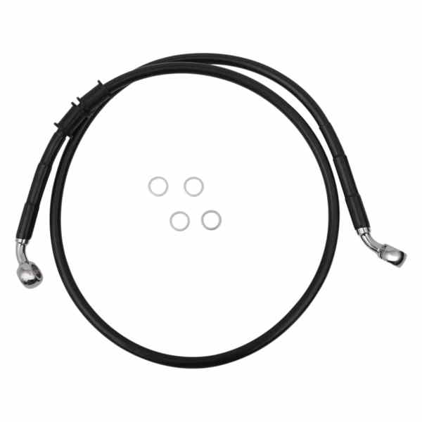 取寄せ 長さの拡張ブレーキライン ドラッグスペシャリティーズ Brake Line - Front - +2 - Black - XL 1741-5359 17415359