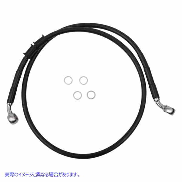 取寄せ 長さの拡張ブレーキライン ドラッグスペシャリティーズ Brake Line - Front - +4 - Black - XL 1741-5361 17415361
