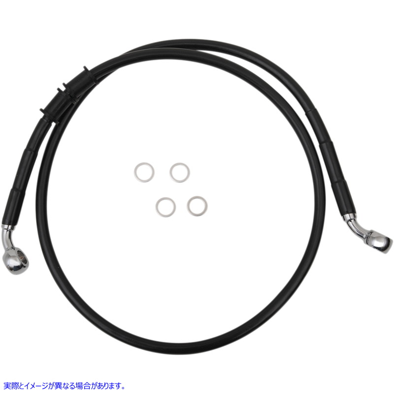 取寄せ 長さの拡張ブレーキライン ドラッグスペシャリティーズ Brake Line - Front - +6 - Black - XL 1741-5363 17415363