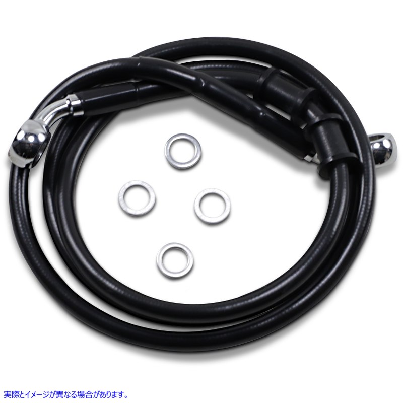 取寄せ 長さの拡張ブレーキライン ドラッグスペシャリティーズ Brake Line - Front - +8 - Black - XL 1741-5365 17415365