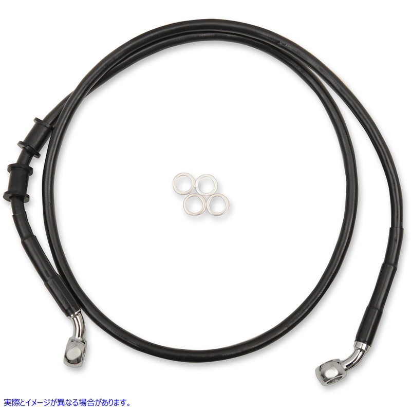 取寄せ 長さの拡張ブレーキライン ドラッグスペシャリティーズ Brake Line - Front (Upper) - Black 1741-5371 17415371