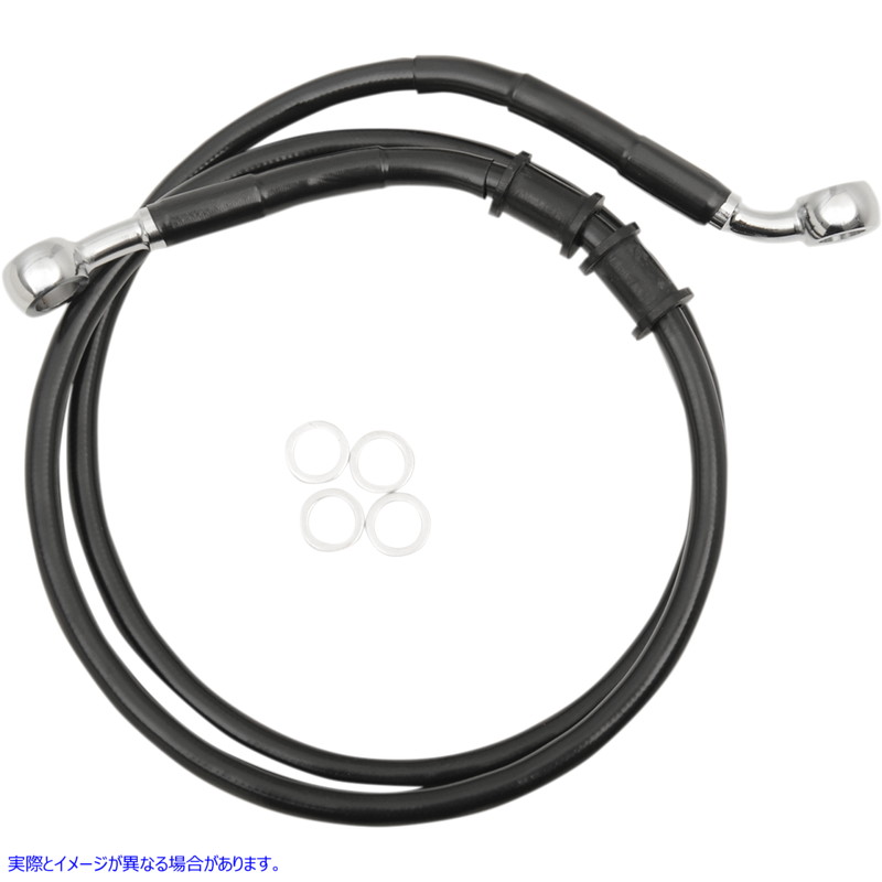 取寄せ 長さの拡張ブレーキライン ドラッグスペシャリティーズ Brake Line - Front (Upper) - Black 1741-5385 17415385