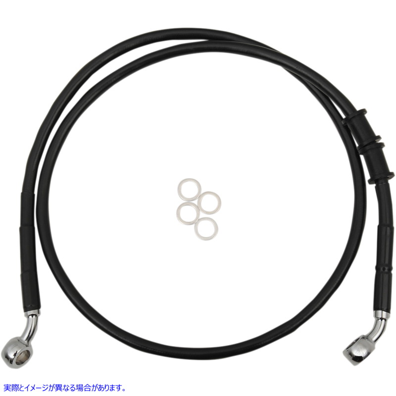 取寄せ 長さの拡張ブレーキライン ドラッグスペシャリティーズ Brake Line - Front - +2 - Black - XL 1741-5401 17415401